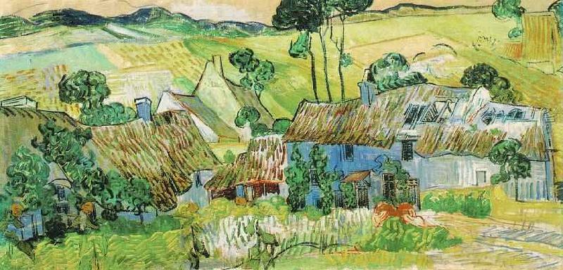 Vincent Van Gogh Farms near Auvers oil painting image